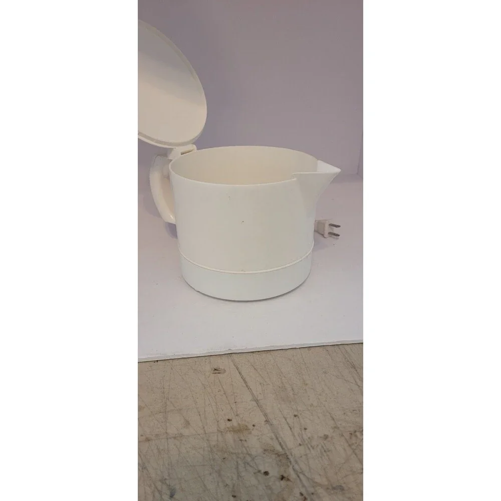 Vintage Rival Electric Hot Pot Express Flip Top White Plastic 32oz Tested Works